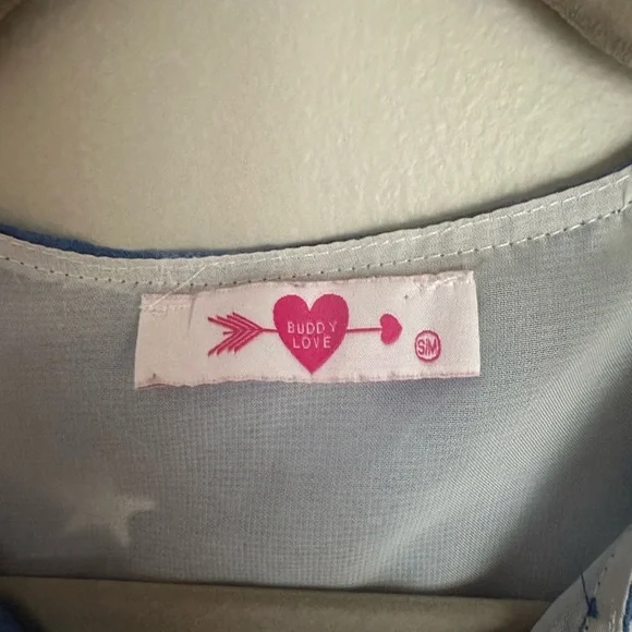 Buddy Love Women’s Blue & White Stars Hi lo Sleeveless Maxi Dress Size S/M - Picture 4 of 9